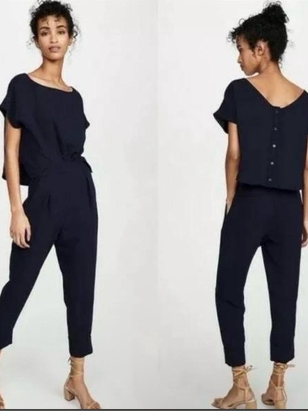 Rachel Comey Black Paloma Jumpsuit Size 4 Short-Sleeve Cropped Quiet Luxury
